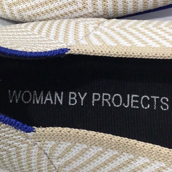 Woman by Projects Soft Knit Herringbone Cream Tan Pointed Flats - Picture 11 of 11